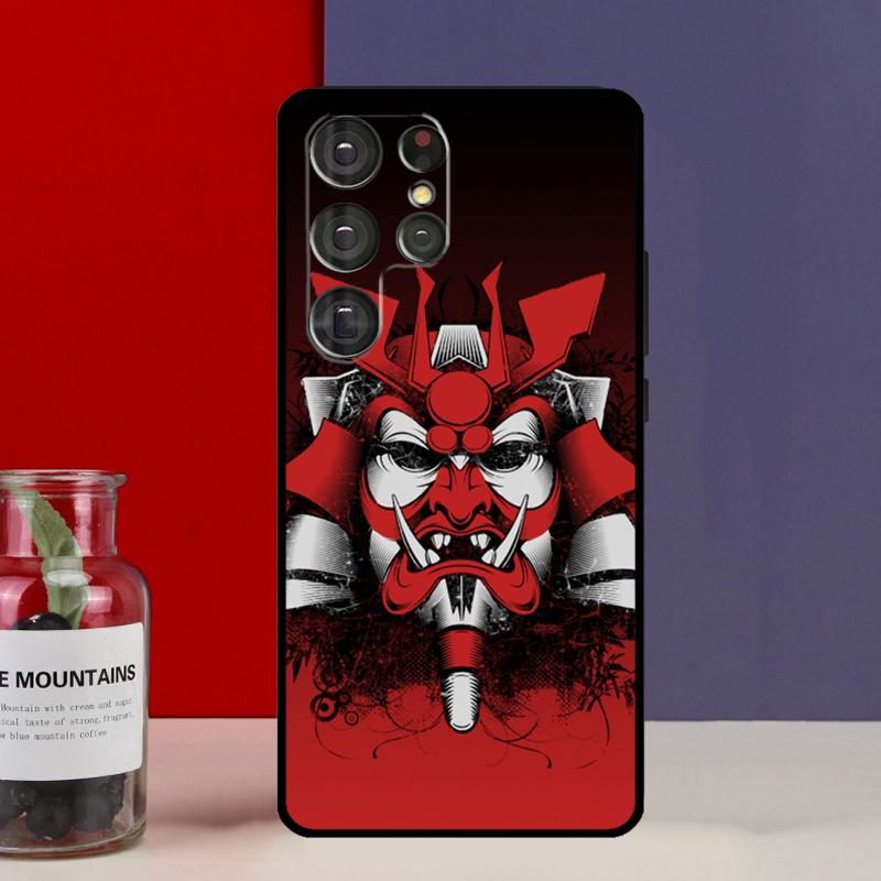 Samurai Mask Warrior Helmet Funda Case For Samsung Galaxy S25 Ultra S9 S10 S20 S21 S22 Plus S23 Ultra S24 FE Phone Cover