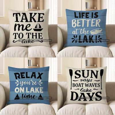 Home Decor Take Me To the Lake Decorative Throw Pillow Pattern Cushion Cover Suitable for Sofa Bedroom Car Pillow Cover