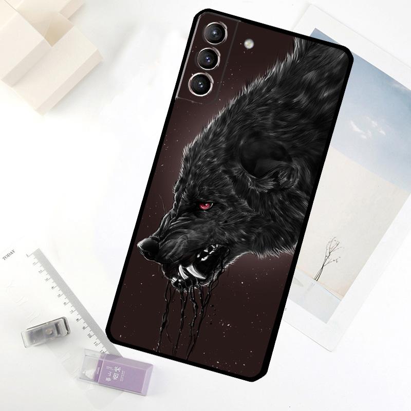 

wolf art black Phone Case For Samsung Galaxy S20 FE S21 S22 S23 S24 S25 S26 Ultra S10 S25 Plus S25 FE Cover Galaxy S21Ultra