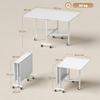Folding Dining Table on Wheels, 4-6 People, 120 cm, Braked Wheels, 2 Drop Leaves, Industrial, White
