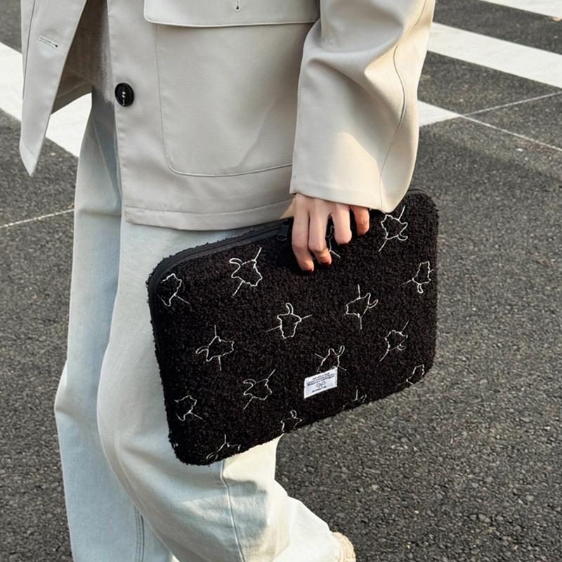 Plush Laptop Sleeve Case 13/14 Inch Notebook Bag For Macbook Air Pro Lenovo Hp 11 Inch Tablet Pouch For Ipad Portable Bag