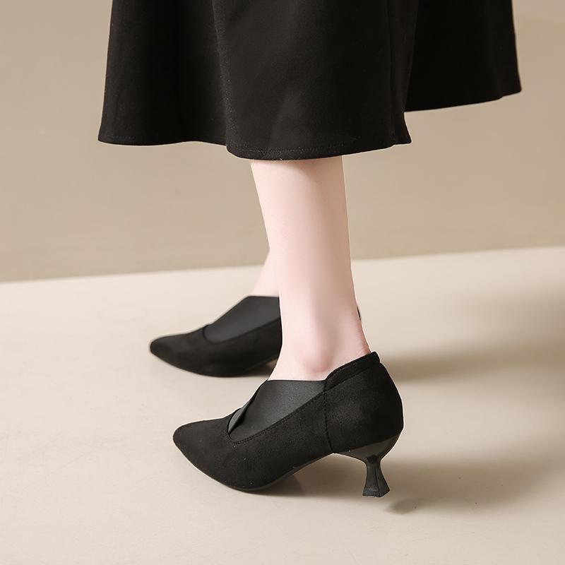 Fashion Pointed Toe Women Ankle Boots Suede High Heels Shoes Elegant Sexy Stilettos Women Trend New Fashion Pumps Dress Snow Botas Mujer