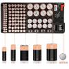 Battery Storage Box Featuring Integrated Power Tester Adjustable Partitions 116 Grid Transparent Cover