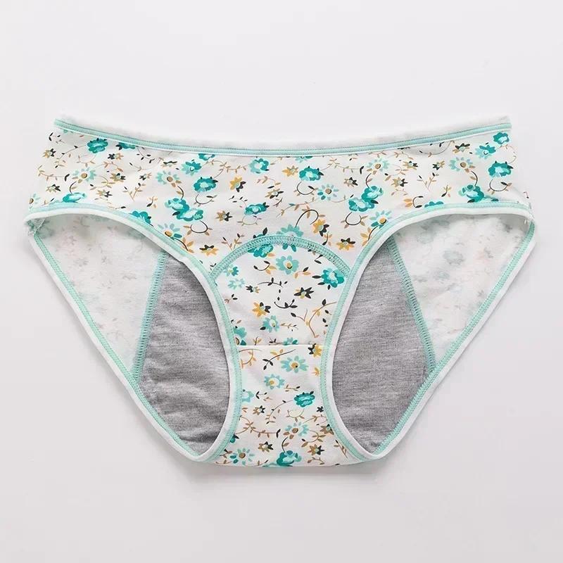 1 Buc Chiloți Menstruali Chiloți de Bumbac pentru Femei Trei Straturi Etanși Pantaloni Fiziologici pentru Fete Chiloți Studențești cu Talie Medie