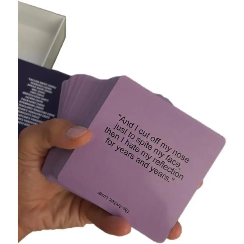 Tüm Swftties için Nihai Oyun Gecesi Keyfi Swfttie Şarkı Sözü Meydan Okuma Kart Oyunu, Parti Malzemeleri Çift Taraflı Kartlar