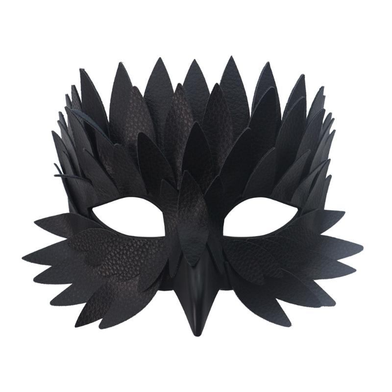 Unique Bird Beak Feather Style Half Face Mask Cosplay Accessory For Costume Parties Masquerades Theme Event
