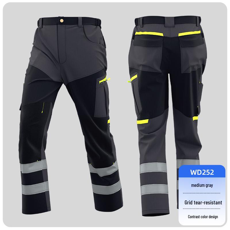 Tear-Resistant Multi-Pocket Work Pants for Spring and Autumn