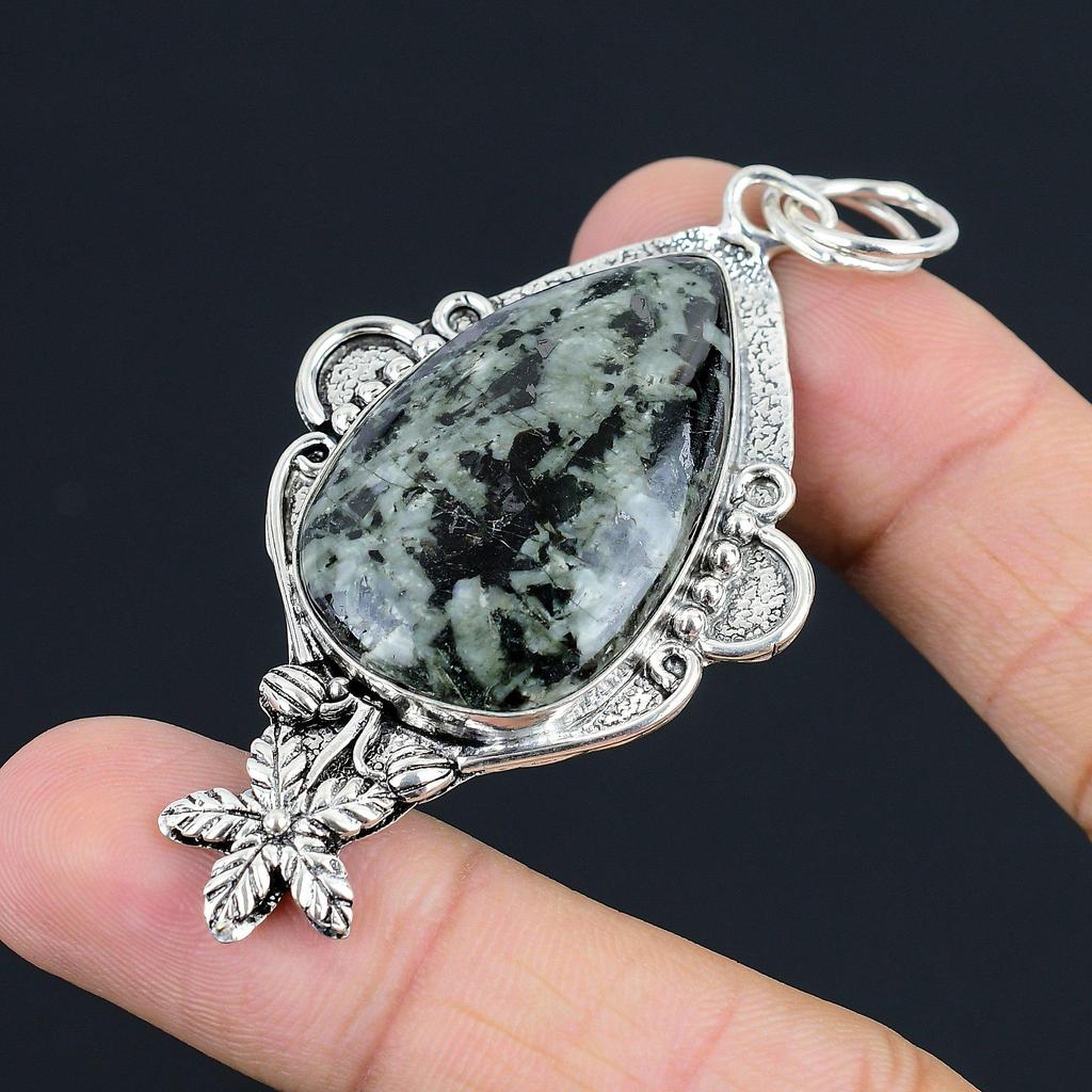 Daughters Day Sale Stargalaxy Stone 925 Sterling Silver Flower Pendant Jewelry
