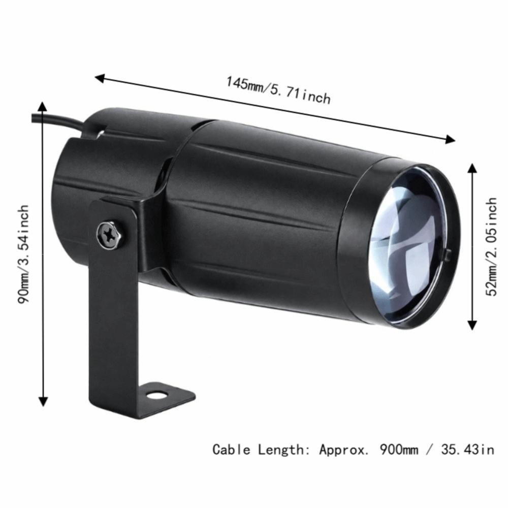 Spina USA 110V Spotlight a Fascio LED Calotta Nera Mini Spot Light Pinspot Luce da Palco Eventi DJ