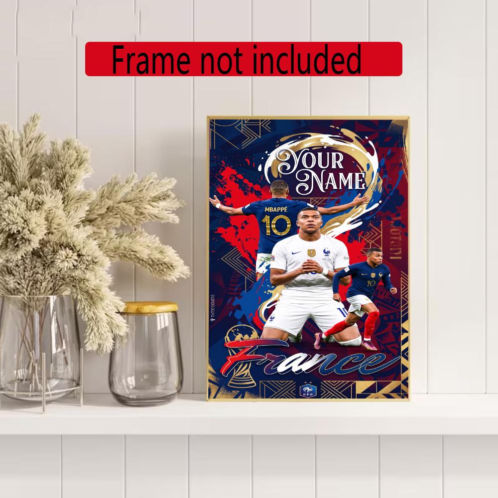 Mbappe Personalized Name Diamond Paintings Mosaic Wall Round Diamond Art Painting Kits Embroidery Crystal Accessories Frameless