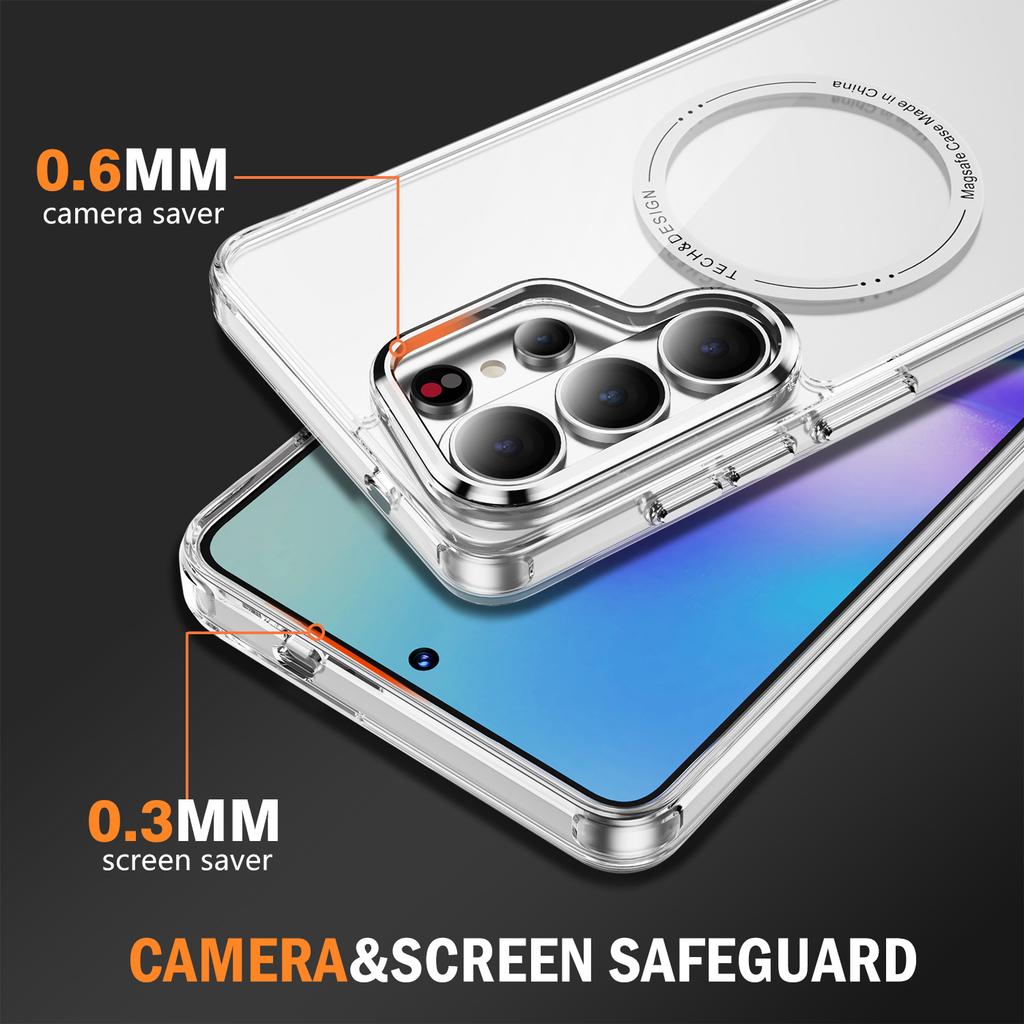 Transparent Wireless Charging Magnetic For Magsafe Cases For Samsung Galaxy S26 S25 S24 S23 Plus Ultra FE A15 A55 A16 A56 Cover