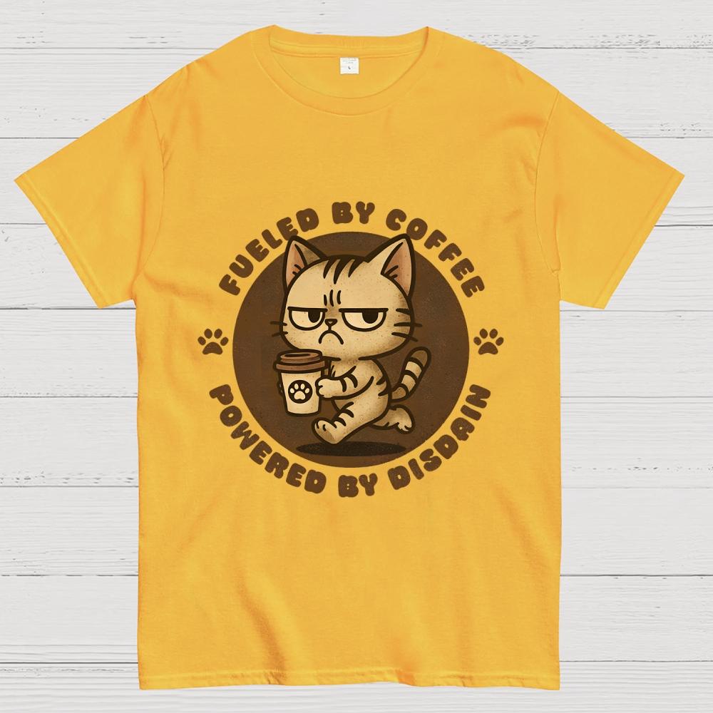 Fueled By Coffee Unisex 100% Cotton Summer Casual Cool Loose T-Shirt