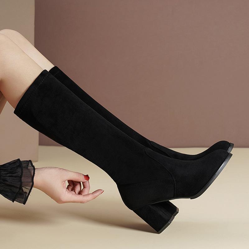 

Женские ботинки, зимние ботинки, обувь на толстом каблуке, хлопковые ботинки, сохраняющие тепло, средние ботинки, нескользящая обувь, женские зимние ботинки, обувь