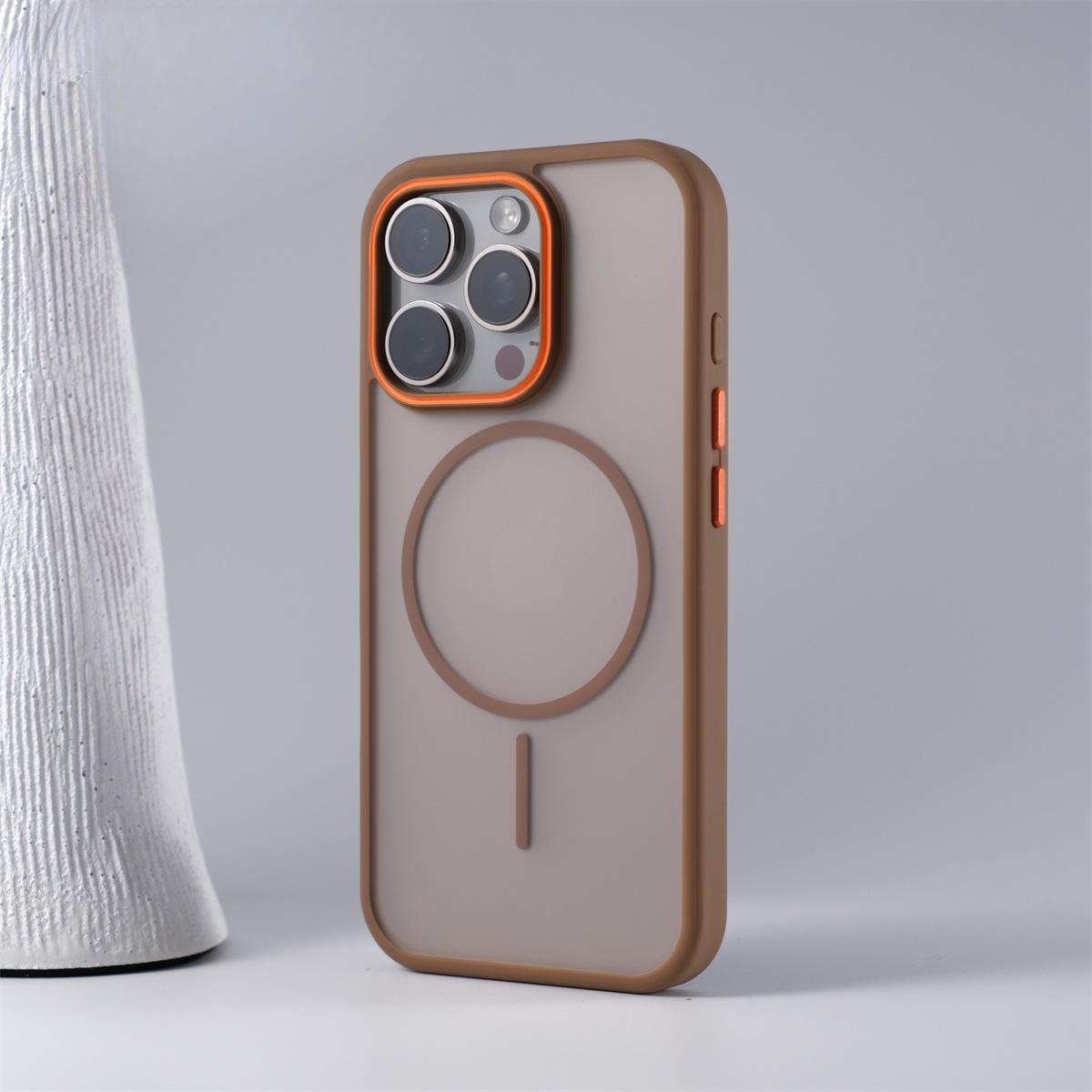 

Applicable To IPhone 16 Skin soft and Thin Circle Magnetic Suction Apple 15 Translucent Contrast Lens Ring Mobile Phone Case iPhone 16