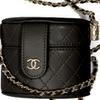 Chanel Grain Embossed Lambskin Cylinder Bag, Makeup Bag, Handbag, Shoulder Bag, Crossbody Bag Women's Black AP1573-B03686-94305