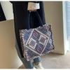 Versatile Ethnic Style Tote Bag Large Capacity Retro Handbag Organizer Canvas Casual Women's Shoulder Bag Female
