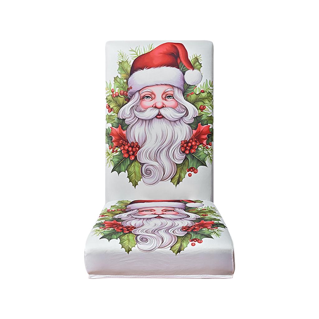 Noel Sandalye Kılıfları, Yüksek Esnek Çıkarılabilir Yıkanabilir Sandalye Koltuğu Koruyucu Kılıf Noel Dekorasyonu İçin Noel Temalı Dekor
