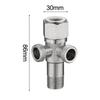 1set Angle Valve With Decorative Cover Stainless Steel 2-Way Double Angle Valve 1/2 Inch 2 Outlets Water Connection Accessories