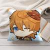 Tartaglia Cute Genshin Impact Cushion Cover Silky Short Plush Invisible Zipper Dustproof Sofa Pillow Case For Home Decor