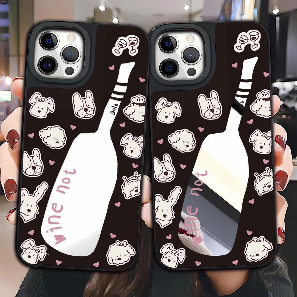 Mirror Phone Case for iPhone 15 11 13 14 for 15 16 Pro Max 12 13 16 Pro Cloud Flower and Animal Cute Style Phone Case