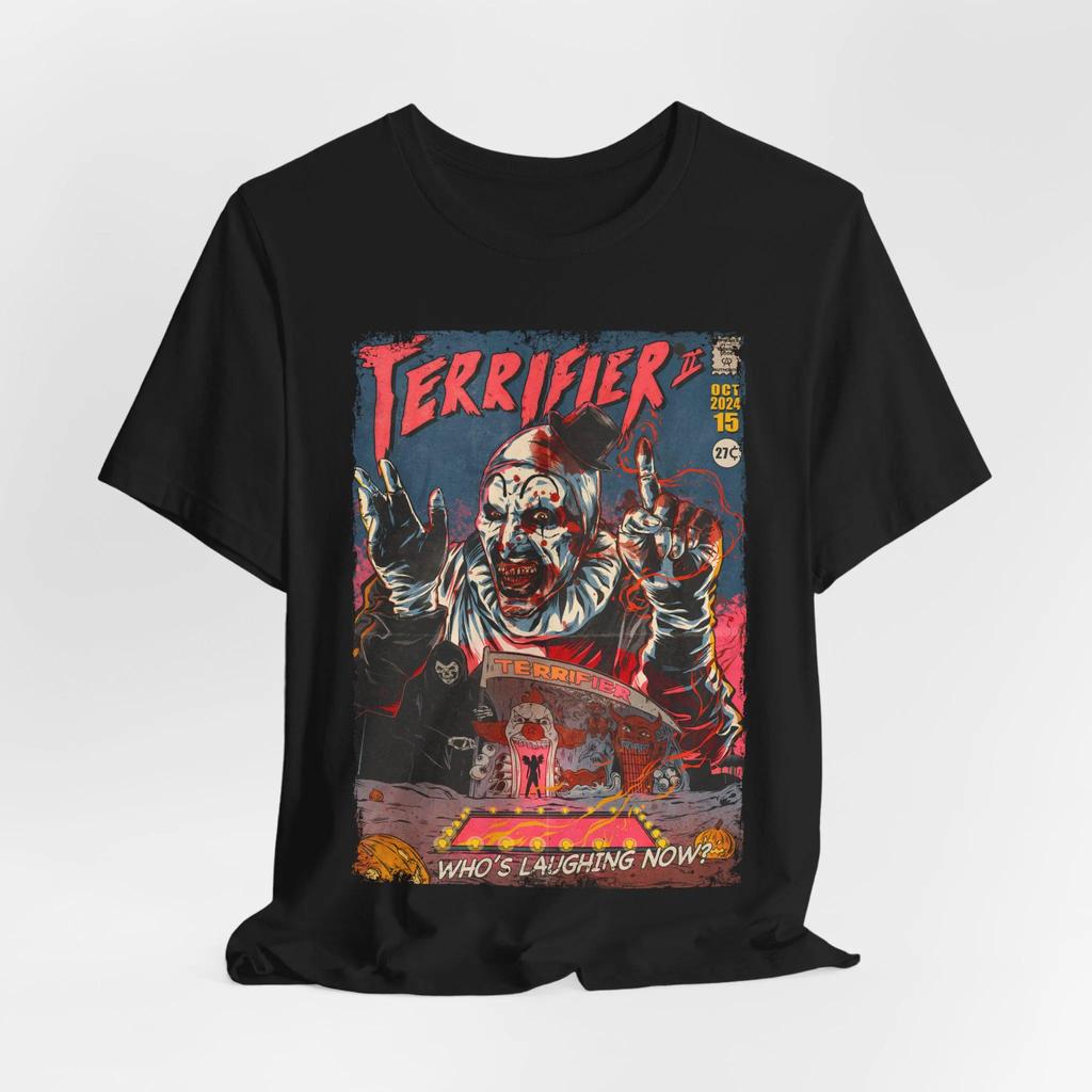 Horror Joker Moviethemed Tshirt Retro Horror Movie Unisex Pattern Tshirt A Gift for Horror Movie Fans