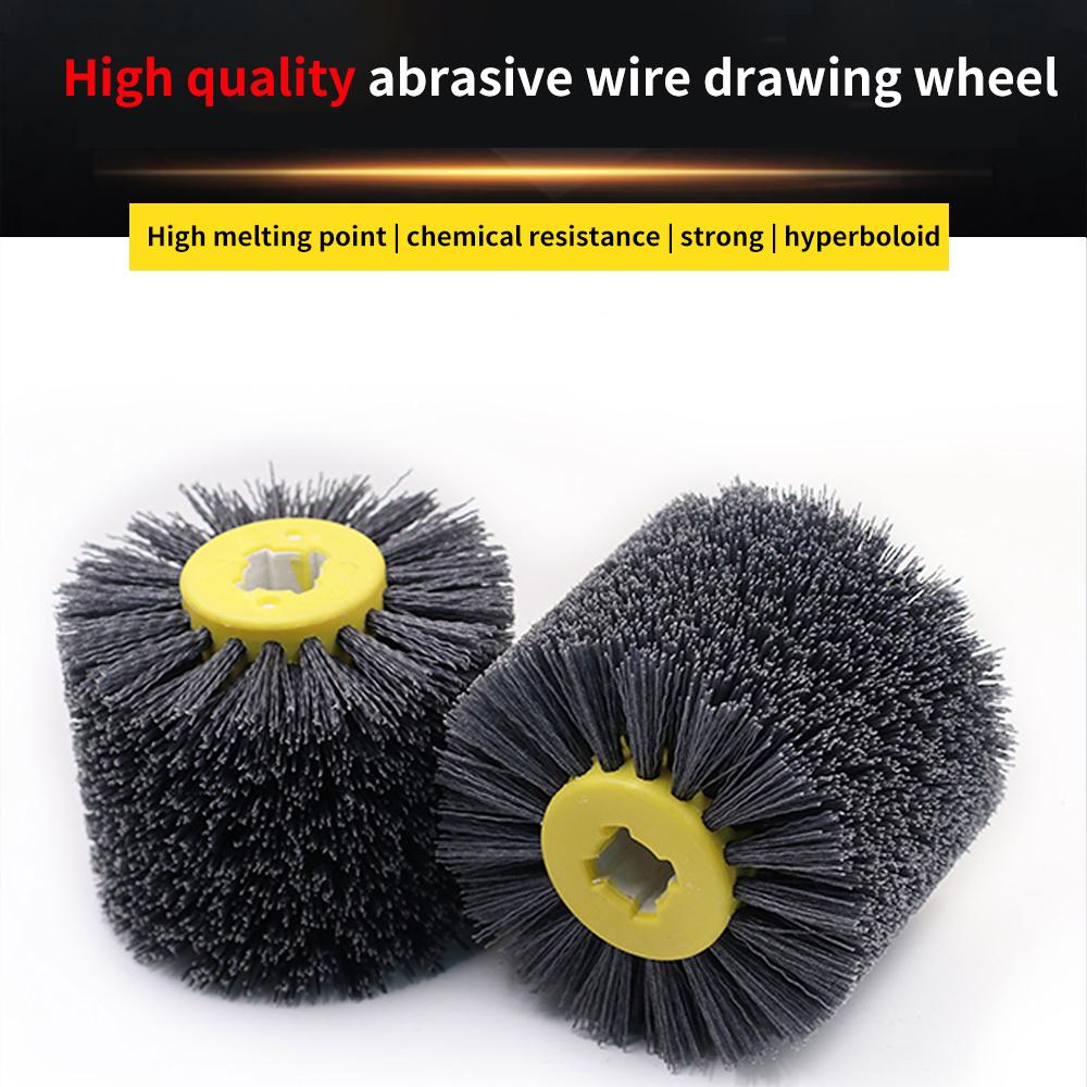 120*100*19mm Multi Grit Abrasive Wire Drawing Tool Nylon Wire Drawing Wheel Abrasive Wire Brush for Wood Furniture Polishing