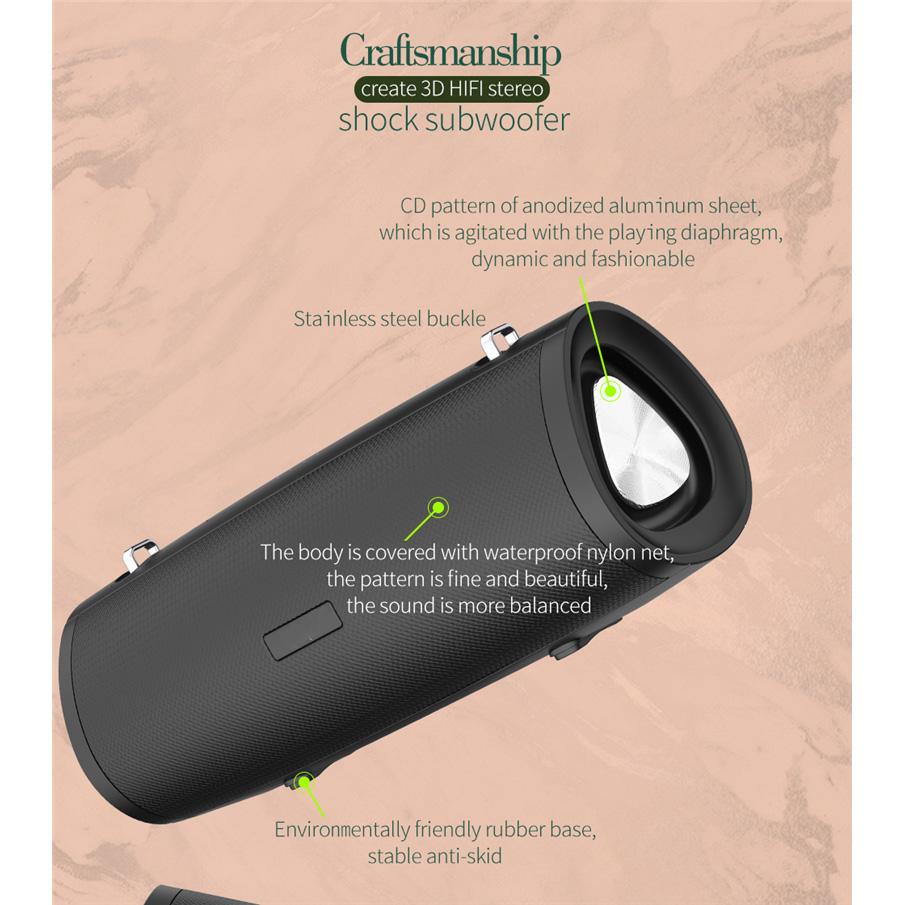Bluetooth Speaker Portable Outdoor Loudspeaker Wireless Mini Column 3D 10W Stereo Music Surround Support TF Card