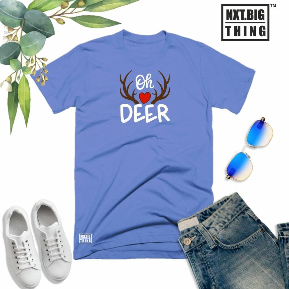 Oh Hirsch T-Shirt Weihnachtsmann Rentier Rudolph Herz Elf Spaß Weihnachten Xmas Geschenk Unisex Oberteil