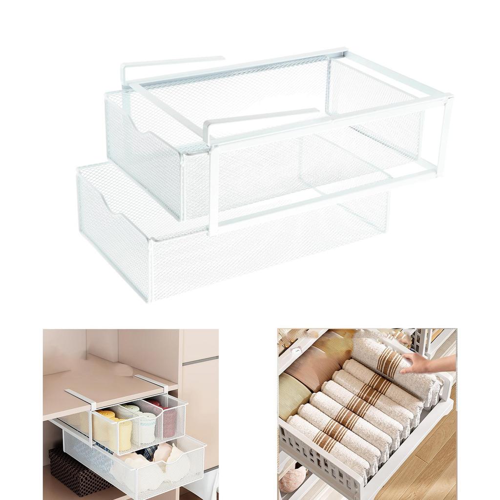 Cabinet Organizer for under Desk, Layer Pullout Drawer Basket Bedroom