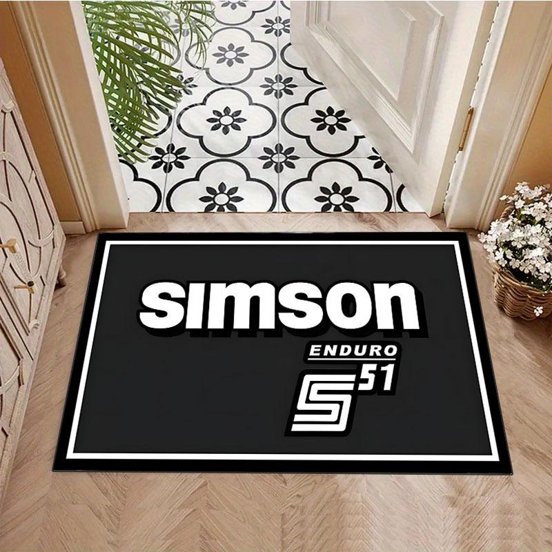 Simson Vintage Motorcycle Rug, suitable for living room, bedroom, game room, computer room and home décor.