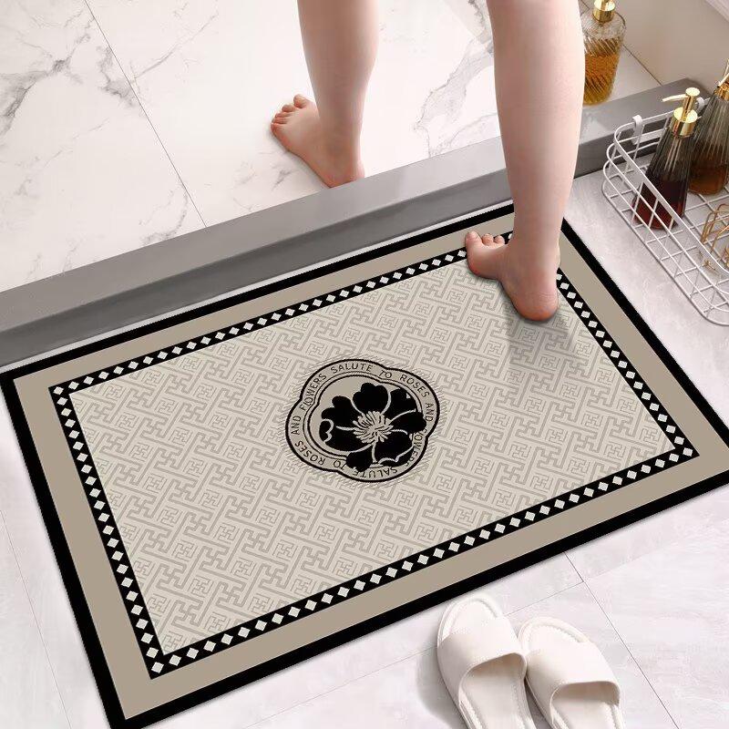

Silicone Non-Slip Mat Bathroom Bathroom Door Floor Mat Diatom Mud Absorbent Non-Slip Mat Toilet Carpet Toilet Bath 40x60cm15.7x23.6in