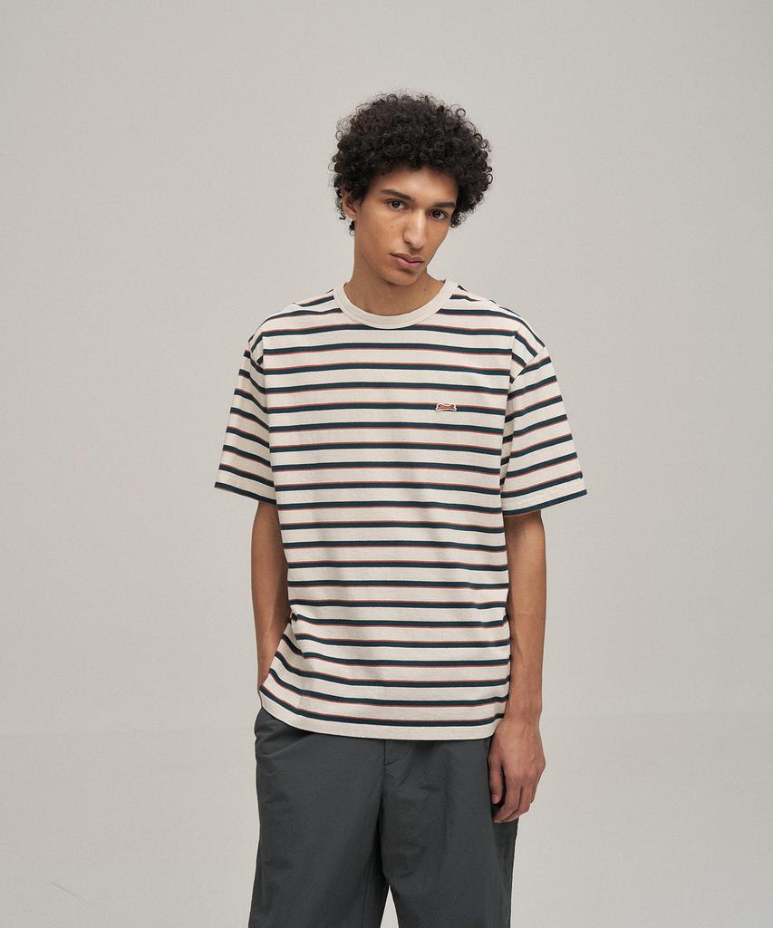 LE TIGRE Multi Stripe Half T-Shirt (Ecru)