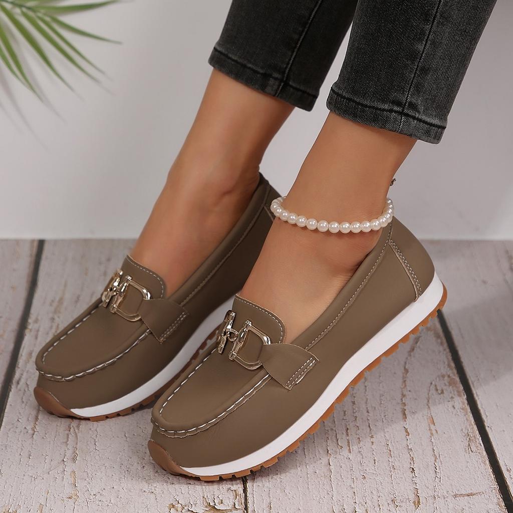 Platform casual sports shoes casual women's metal chain  summer new large size single shoes