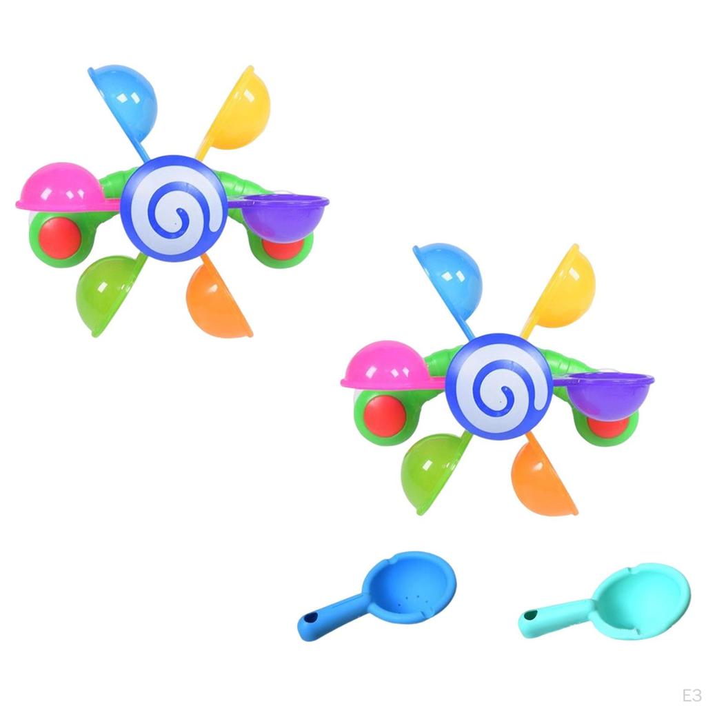 Baby Shower Windmill Toy Whirling Waterfall Rotating Colorful Waterwheel Bath Time for