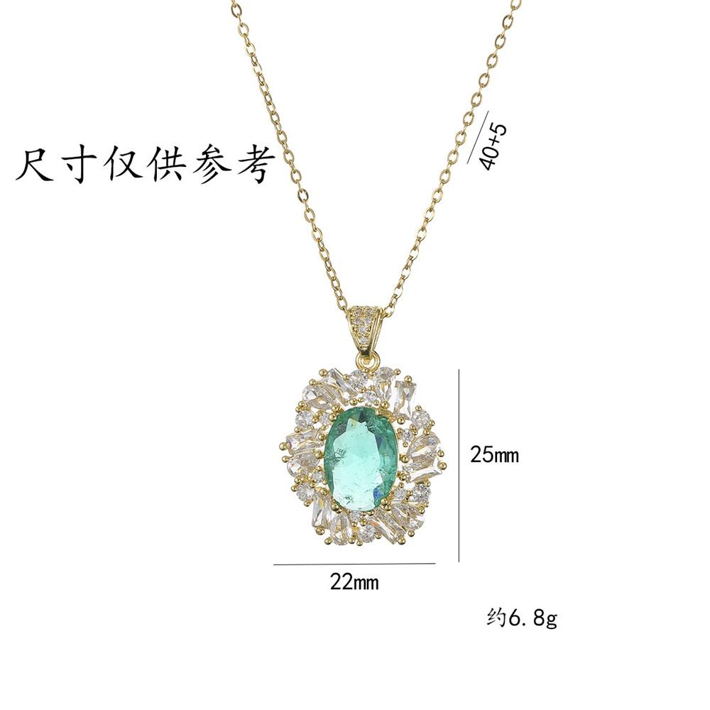 Colier cu pandantiv de lux pentru femei, cu piatră albă și verde de cristal, culoare aurie vintage, pentru nuntă, pentru femei