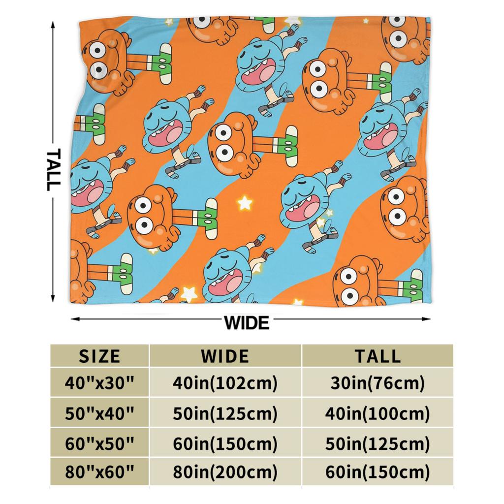The Wonderfully Weird World of Gumball Flannel Blanket for Bedroom Travel Comfortable Bedspread Sofa Bed Cover