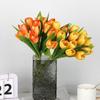 Creative 12 Heads Tulip Artificial Flower Green Leaves Multicolor Simulation Tulip Flower DIY Photo Props Faux Flower Gift