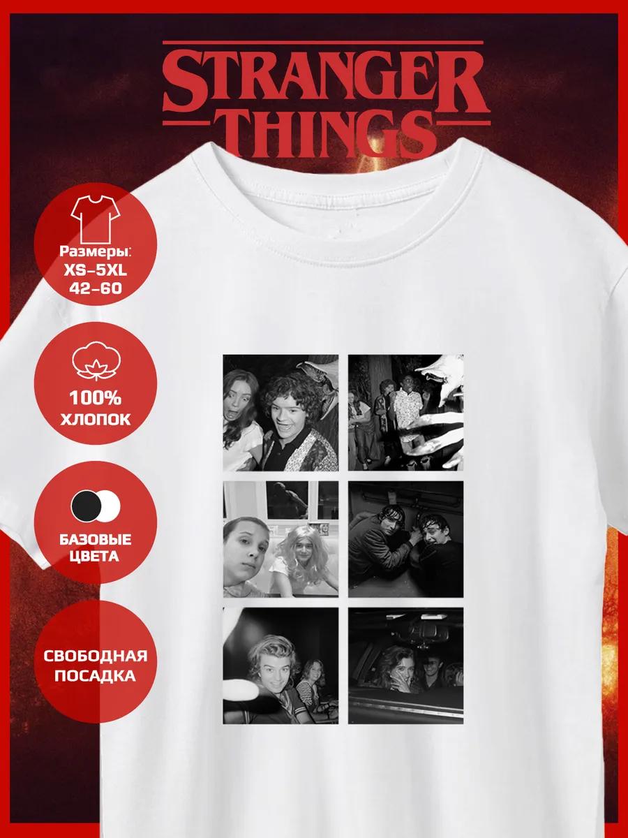Straight Printed T-shirt- Very Strange Things - Selfies XL