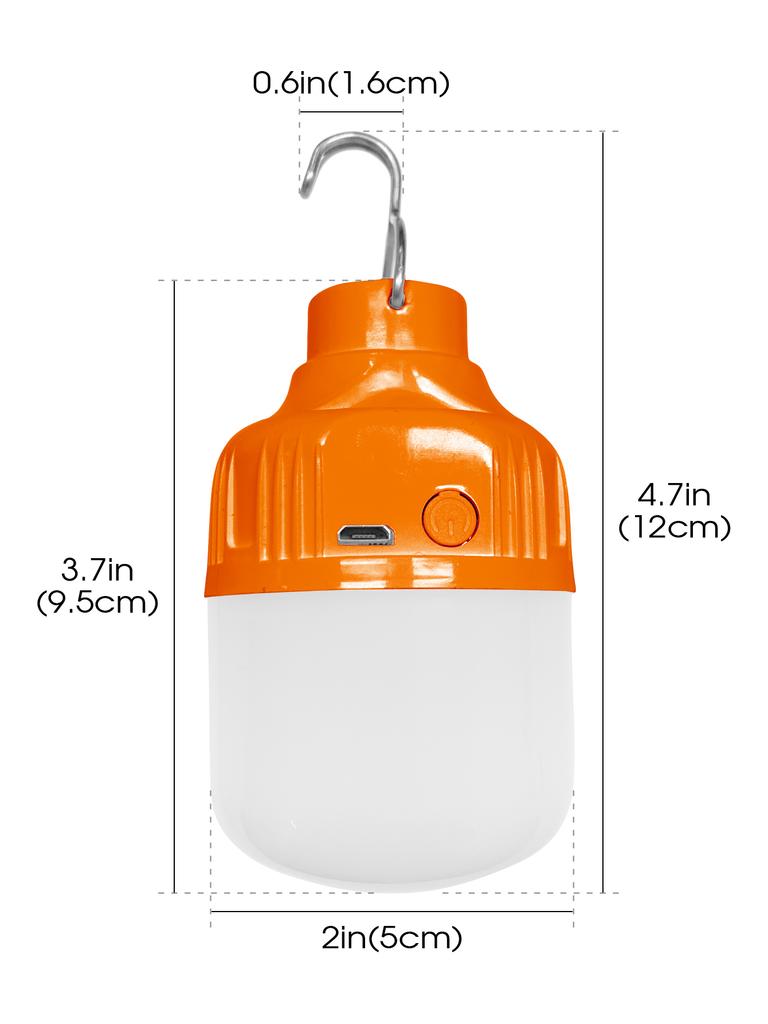 USB Rechargeable LED Camping Light with Hook Portable Hanging Lamp for Emergency Tent Night Market Power Outage Outdoor Lighting