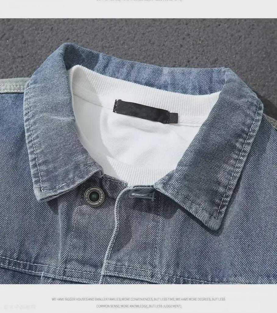 2023 Retro-Jeansjacke: Herren Casual Japanische Mode, Hongkong-Stil, Lockere Passform, Ganzjahres Trendy Design