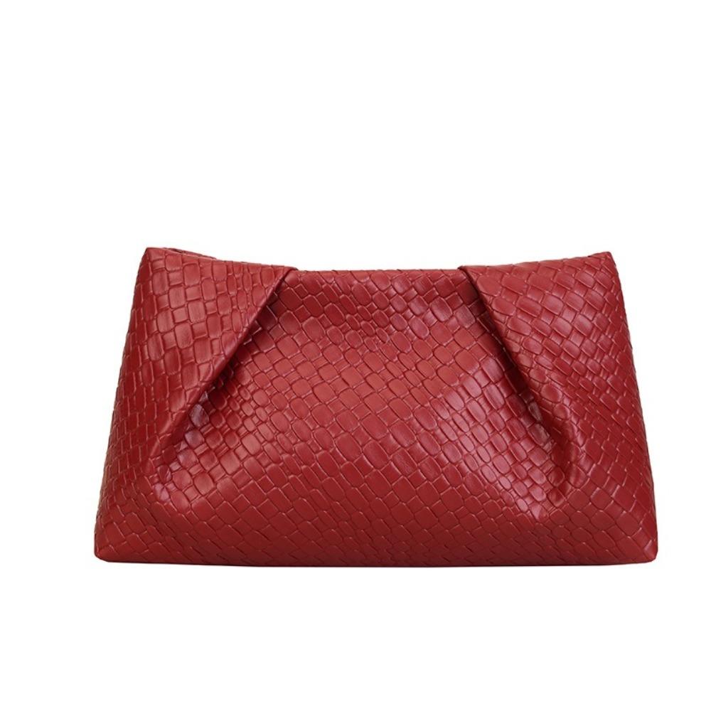 

Fashion Large Capacity Clutch Bag Lightweight Embossed Pattern Handbag Multifunctional Retro Style Evening Bag Evening Events вина червоного кольору