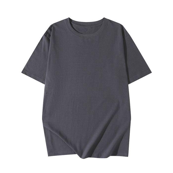 Heavyweight 200g Pure Cotton Drop Shoulder Unisex White Half Sleeve T-Shirt