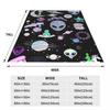 Wonderful Green Alien Universe Wondrous Cosmos With Planet And Stars Blanket Flannel Throw Blanket for Living room Travel Home