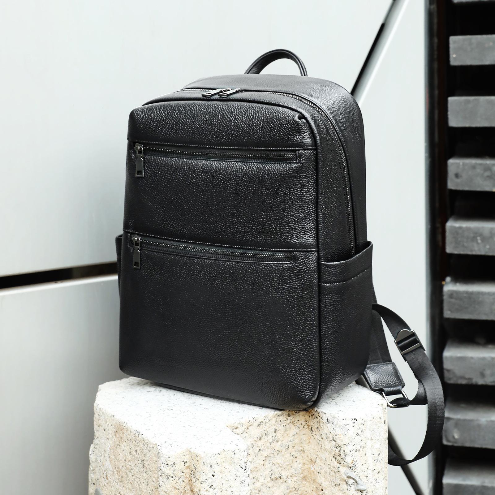 

Мужской рюкзак из натуральной кожи, рюкзак большой вместимости, модный рюкзак, мужская сумка чёрный