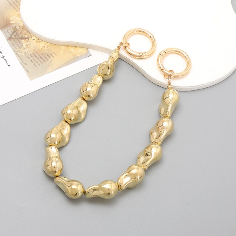 

Korea Irregular Pearl Beaded Mobile Phone Chain For Women Girls Handbag Belt Strap ABS DIY Replacement Handle Bag Accessories золотой