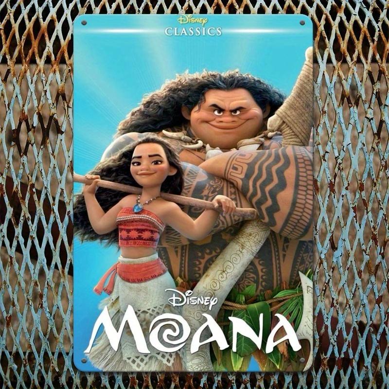 1pc "Disney's Oceanic Adventure" 20.32x30.48 Cm Iron Wall Hanging, Suitable for Bedroom and Home Decoration, Bringing Tropical a
