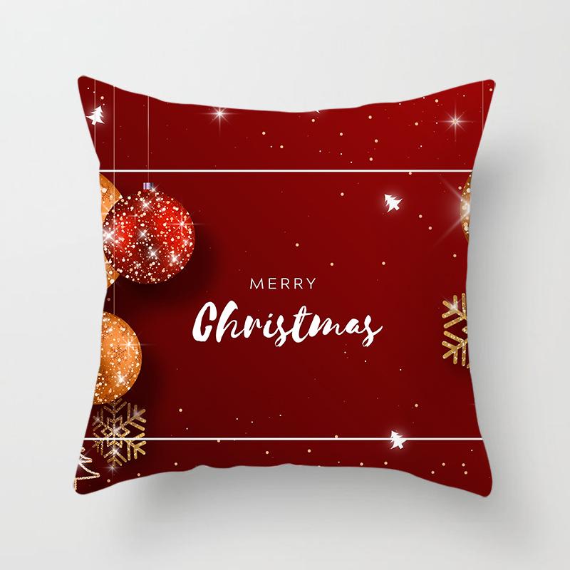 Merry Christmas Printed Green Pillowcase  Style Cushion Cover Home Sofa Decor Throw