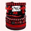 5pcs Set Retro Personality Cupid Arrow Heart Cortex Bracelet  for Men Women Couple Weaving Wristband Boho Jewelry Accessory Gift