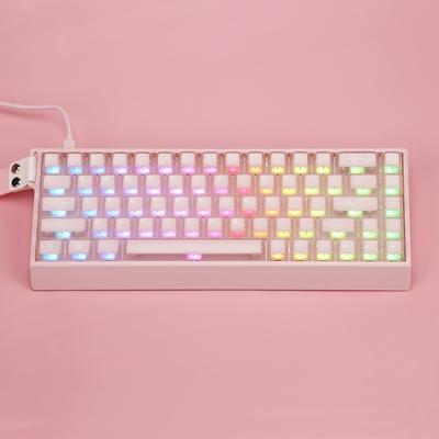 Pink Translucent High Profile Keycaps for Custom Mechanical Keyboards (60, 64, 68, 84, 87, 98 Keys)