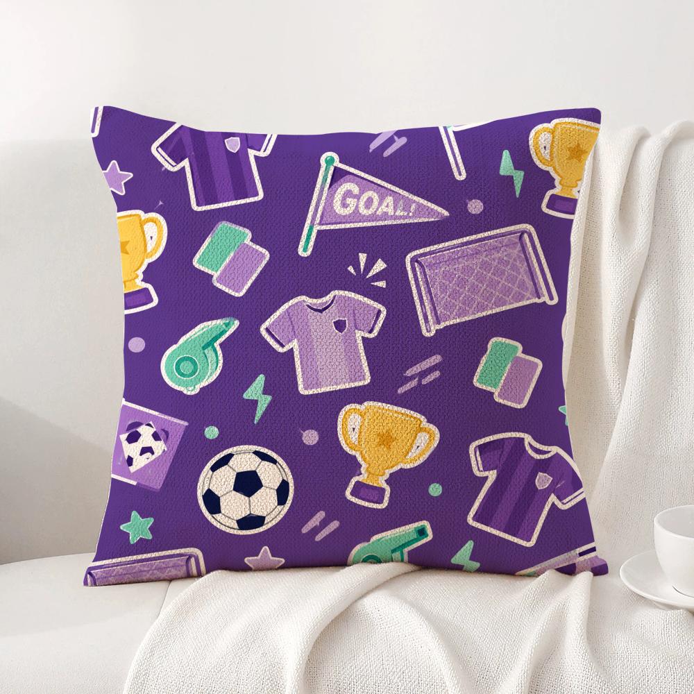 Sports Meet Cushion Cover Linen Organic Fabric DoubleSided Printing Sofa Breathable Home Decor Gift Pillow Case